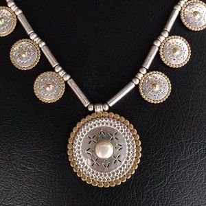 Elegant Silver and Gold Necklace